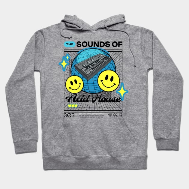 ACID HOUSE - The Sounds of (Black) Hoodie by DISCOTHREADZ 